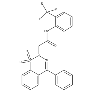 2-(1,1-dioxido-4-phenyl-2H-benzo[e][1,2,3]thiadiazin-2-yl)-N-(2-(trifluoromethyl)phenyl)acetamide Structure