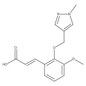 3-{3-methoxy-2-[(1-methyl-1H-pyrazol-4-yl)methoxy]phenyl}prop-2-enoic acid结构式