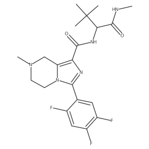 N-[(1S)-2,2-dimethyl-1-(methylcarbamoyl)propyl]-7-methyl-3-(2,4,5-trifluorophenyl)-6,8-dihydro-5H-imidazo[1,5-a]pyrazine-1-carboxamide结构式