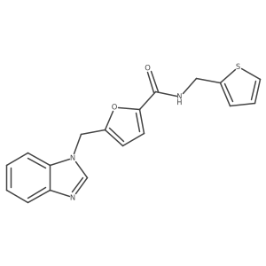 5-((1H-benzo[d]imidazol-1-yl)methyl)-N-(thiophen-2-ylmethyl)furan-2-carboxamide Structure