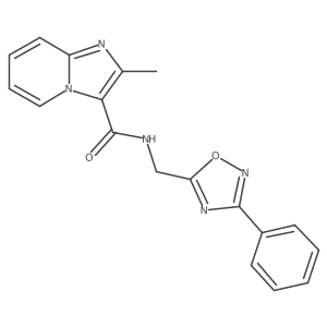 2-methyl-N-((3-phenyl-1,2,4-oxadiazol-5-yl)methyl)imidazo[1,2-a]pyridine-3-carboxamide Structure