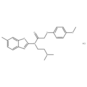 N-(2-(dimethylamino)ethyl)-2-((4-methoxyphenyl)thio)-N-(6-methylbenzo[d]thiazol-2-yl)acetamide hydrochloride结构式