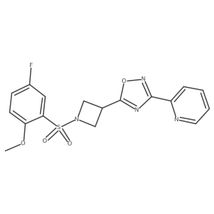 5-(1-((5-Fluoro-2-methoxyphenyl)sulfonyl)azetidin-3-yl)-3-(pyridin-2-yl)-1,2,4-oxadiazole Structure