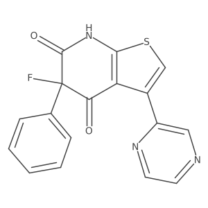 Thieno[2,3-b]pyridine-4,6(5H,7H)-dione, 5-fluoro-5-phenyl-3-(2-pyrazinyl)- Structure
