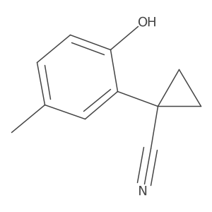 1-(2-Hydroxy-5-methylphenyl)cyclopropane-1-carbonitrile结构式