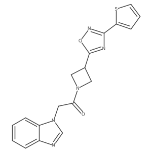 2-(1H-benzo[d]imidazol-1-yl)-1-(3-(3-(thiophen-2-yl)-1,2,4-oxadiazol-5-yl)azetidin-1-yl)ethanone结构式