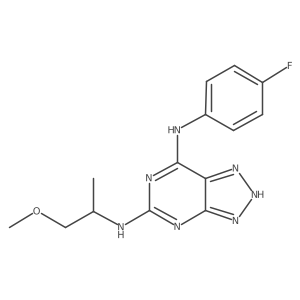 N7-(4-fluorophenyl)-N5-(1-methoxypropan-2-yl)-3H-[1,2,3]triazolo[4,5-d]pyrimidine-5,7-diamine结构式