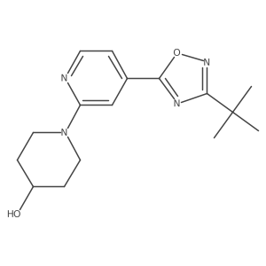 1-{4-[3-(Tert-butyl)-1,2,4-oxadiazol-5-yl]-2-pyridyl}-4-piperidinol Structure