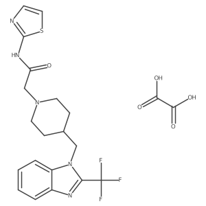 N-(thiazol-2-yl)-2-(4-((2-(trifluoromethyl)-1H-benzo[d]imidazol-1-yl)methyl)piperidin-1-yl)acetamide oxalate Structure
