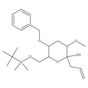 (2R,3R,5S,6R)-6-[[tert-butyl(dimethyl)silyl]oxymethyl]-3-methoxy-5-phenylmethoxy-2-prop-2-enyloxan-2-ol结构式