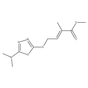 Methyl 4-((5-(dimethylamino)-1,3,4-thiadiazol-2-yl)thio)-2-methylbut-2-enoate结构式