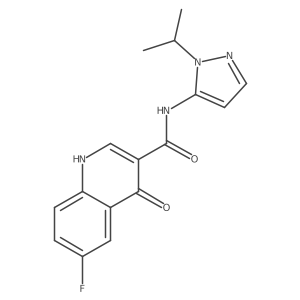 6-fluoro-4-oxo-N-[1-(propan-2-yl)-1H-pyrazol-5-yl]-1,4-dihydroquinoline-3-carboxamide结构式