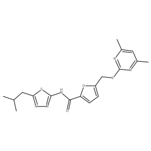 5-{[(4,6-dimethylpyrimidin-2-yl)sulfanyl]methyl}-N-[5-(2-methylpropyl)-1,3,4-thiadiazol-2-yl]furan-2-carboxamide Structure