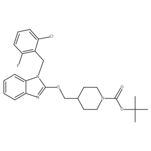 tert-Butyl 4-(((1-(2-chloro-6-fluorobenzyl)-1H-benzo[d]imidazol-2-yl)oxy)methyl)piperidine-1-carboxylate Structure
