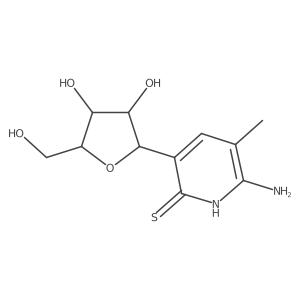 6-Amino-3-((2S,3R,4S,5R)-3,4-dihydroxy-5-(hydroxymethyl)tetrahydrofuran-2-yl)-5-methylpyridine-2(1H)-thione结构式