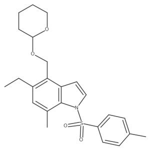 5-Ethyl-7-methyl-4-(((tetrahydro-2H-pyran-2-yl)oxy)methyl)-1-tosyl-1H-indole Structure