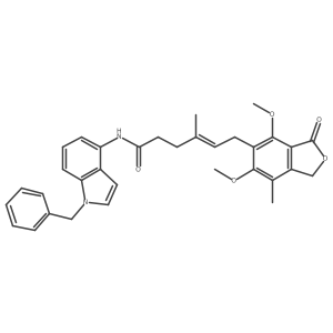 (4E)-N-(1-benzyl-1H-indol-4-yl)-6-(4,6-dimethoxy-7-methyl-3-oxo-1,3-dihydro-2-benzofuran-5-yl)-4-methylhex-4-enamide Structure