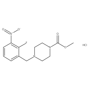 Methyl 4-[(2-fluoro-3-nitrophenyl)methyl]piperazine-1-carboxylate;hydrochloride结构式