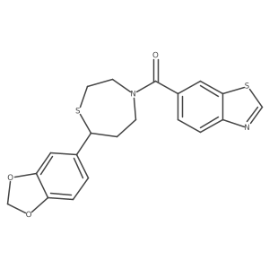 (7-(Benzo[d][1,3]dioxol-5-yl)-1,4-thiazepan-4-yl)(benzo[d]thiazol-6-yl)methanone结构式
