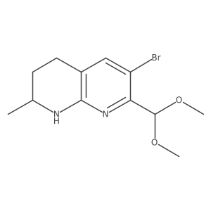 6-bromo-7-(dimethoxymethyl)-2-methyl-1,2,3,4-tetrahydro-1,8-naphthyridine结构式