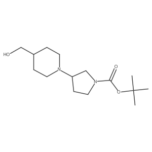 Tert-butyl 3-(4-(hydroxymethyl)piperidin-1-yl)pyrrolidine-1-carboxylate结构式