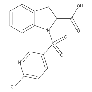1-[(6-chloropyridin-3-yl)sulfonyl]-2,3-dihydro-1H-indole-2-carboxylic acid结构式