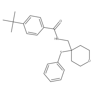 4-(tert-butyl)-N-((4-(phenylthio)tetrahydro-2H-pyran-4-yl)methyl)benzamide Structure