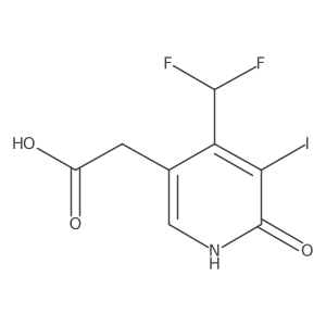 2-(4-(Difluoromethyl)-6-hydroxy-5-iodopyridin-3-yl)acetic acid Structure