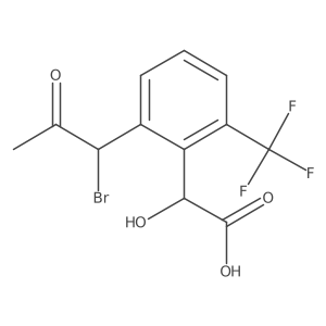 CC(=O)C(Br)c1cccc(C(F)(F)F)c1C(O)C(=O)O结构式