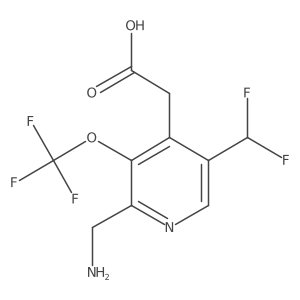 2-(Aminomethyl)-5-(difluoromethyl)-3-(trifluoromethoxy)pyridine-4-acetic acid结构式