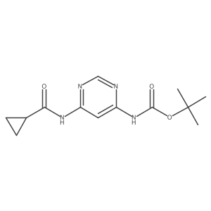 tert-butyl N-[6-(cyclopropanecarbonylamino)pyrimidin-4-yl]carbamate结构式