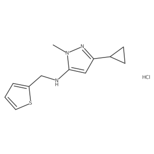 3-cyclopropyl-1-methyl-N-(2-thienylmethyl)-1H-pyrazol-5-amine Structure