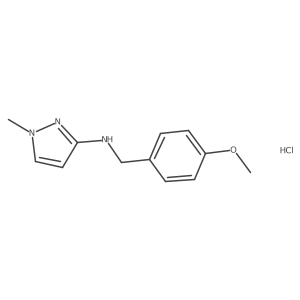 N-[(4-methoxyphenyl)methyl]-1-methylpyrazol-3-amine;hydrochloride结构式