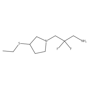 3-[3-(Ethylsulfanyl)pyrrolidin-1-yl]-2,2-difluoropropan-1-amine Structure