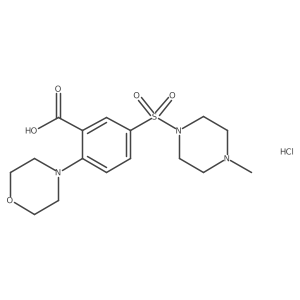 5-[(4-Methyl-1-piperazinyl)sulfonyl]-2-(4-morpholinyl)benzoic acid hydrochloride结构式