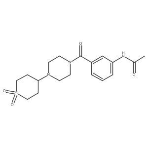 N-(3-(4-(1,1-dioxidotetrahydro-2H-thiopyran-4-yl)piperazine-1-carbonyl)phenyl)acetamide结构式