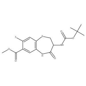 methyl (3R)-8-fluoro-3-[(2-methylpropan-2-yl)oxycarbonylamino]-4-oxo-3,5-dihydro-2H-1,5-benzothiazepine-7-carboxylate Structure