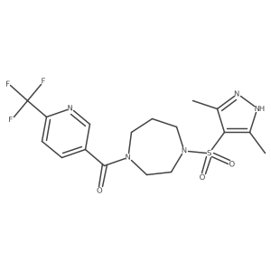 1-[(3,5-dimethyl-1H-pyrazol-4-yl)sulfonyl]-4-[6-(trifluoromethyl)pyridine-3-carbonyl]-1,4-diazepane Structure