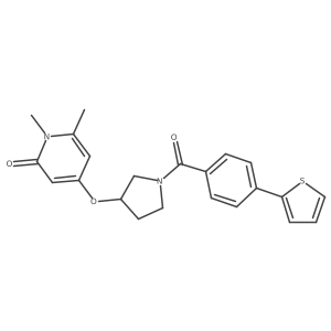 1,6-dimethyl-4-((1-(4-(thiophen-2-yl)benzoyl)pyrrolidin-3-yl)oxy)pyridin-2(1H)-one Structure