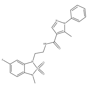 N-(2-(6-fluoro-3-methyl-2,2-dioxidobenzo[c][1,2,5]thiadiazol-1(3H)-yl)ethyl)-5-methyl-1-phenyl-1H-pyrazole-4-carboxamide Structure