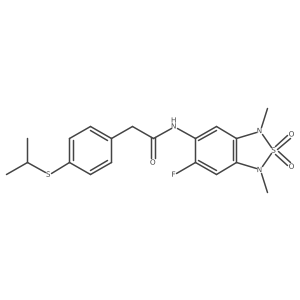 N-(6-fluoro-1,3-dimethyl-2,2-dioxido-1,3-dihydrobenzo[c][1,2,5]thiadiazol-5-yl)-2-(4-(isopropylthio)phenyl)acetamide Structure