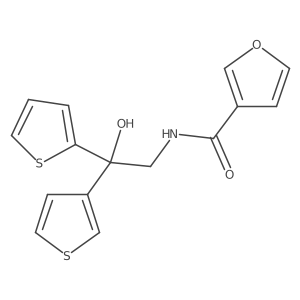 N-(2-hydroxy-2-(thiophen-2-yl)-2-(thiophen-3-yl)ethyl)furan-3-carboxamide结构式
