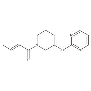 (E)-1-(3-(pyrimidin-2-yloxy)piperidin-1-yl)but-2-en-1-one结构式
