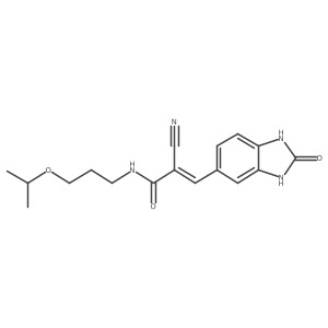 2-cyano-3-(2-oxo-2,3-dihydro-1H-1,3-benzodiazol-5-yl)-N-[3-(propan-2-yloxy)propyl]prop-2-enamide结构式