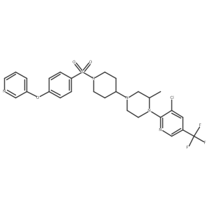 1-[3-Chloro-5-(trifluoromethyl)pyridin-2-yl]-2-methyl-4-{1-[4-(pyridin-3-yloxy)benzenesulfonyl]piperidin-4-yl}piperazine Structure