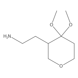 2-(4,4-Dimethoxytetrahydro-2H-pyran-3-yl)ethan-1-amine结构式