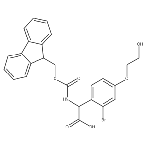 2-[2-bromo-4-(2-hydroxyethoxy)phenyl]-2-({[(9H-fluoren-9-yl)methoxy]carbonyl}amino)acetic acid结构式