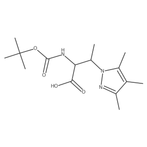 2-{[(tert-butoxy)carbonyl]amino}-3-(trimethyl-1H-pyrazol-1-yl)butanoic acid结构式