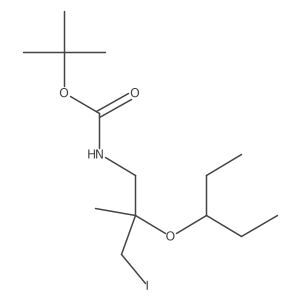 tert-butyl N-[3-iodo-2-methyl-2-(pentan-3-yloxy)propyl]carbamate Structure