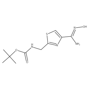 tert-butyl N-({4-[(Z)-N'-hydroxycarbamimidoyl]-1,3-thiazol-2-yl}methyl)carbamate Structure